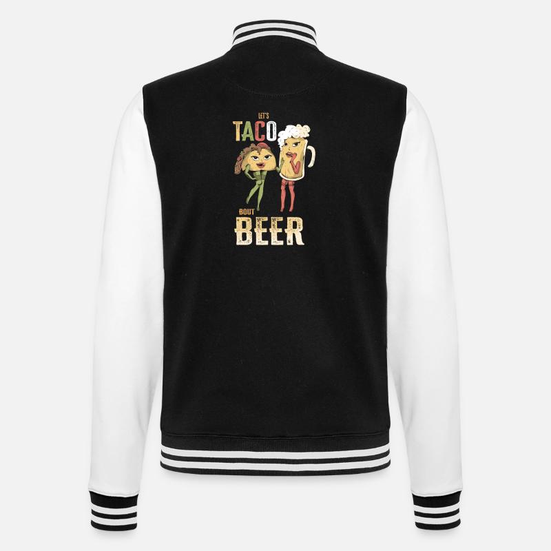 Lets Taco Bout Beer - College Sweat Jacket - black/white
