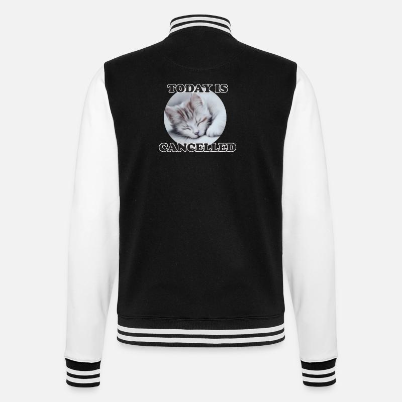 sleeping cat - College-Sweatjacke - Schwarz/Weiß