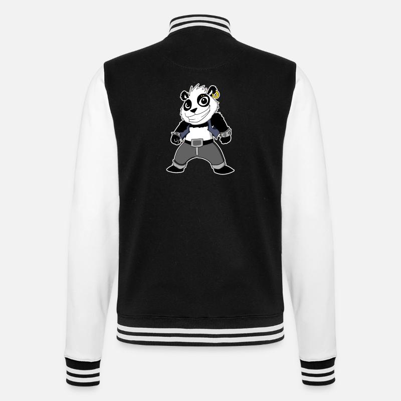 Cool Panda - College Sweat Jacket - black/white