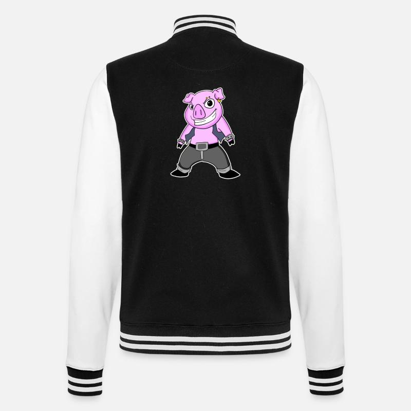 Cool Pig - College Sweat Jacket - black/white