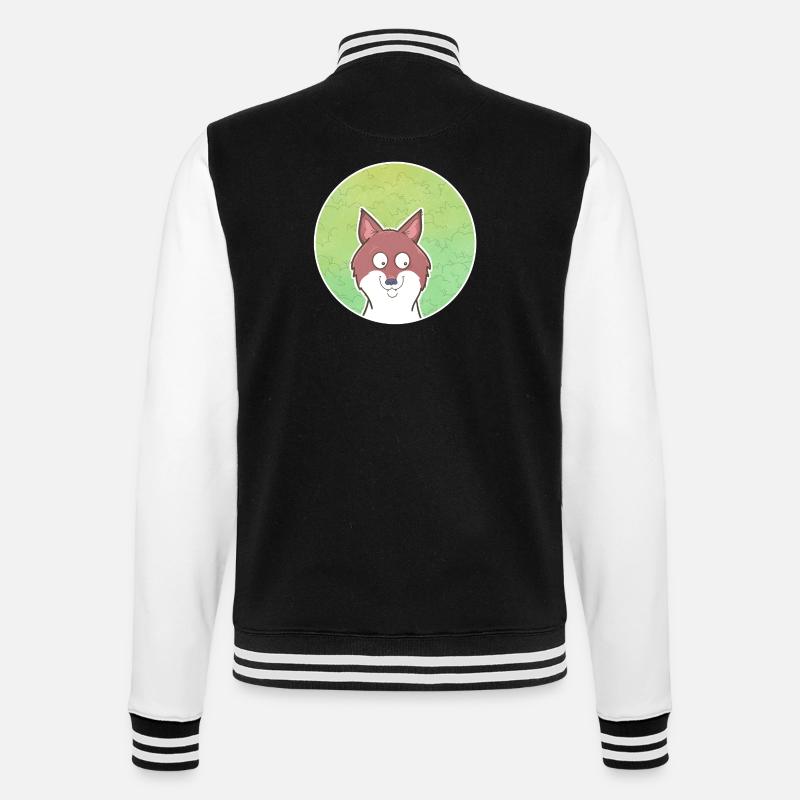 Fuchs - College-Sweatjacke - Schwarz/Weiß