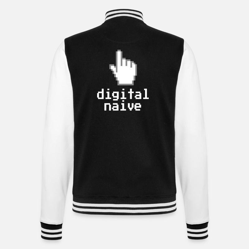 Digitally naïve - College Sweat Jacket - black/white