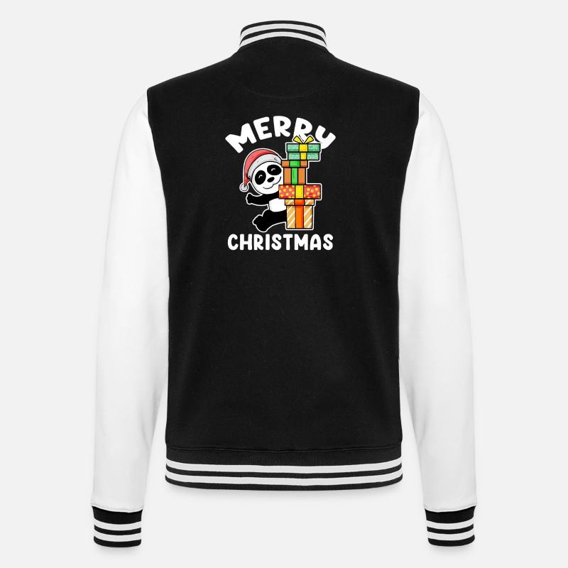 Joyeux panda de Noël - Veste Teddy - noir/blanc