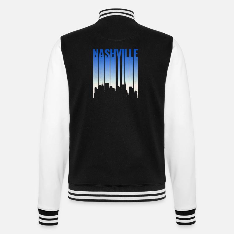 Nashville Skyline Gradient - College-Sweatjacke - Schwarz/Weiß