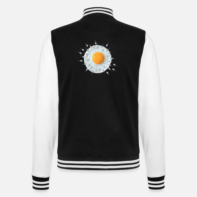 Frühstücksei - College-Sweatjacke - Schwarz/Weiß