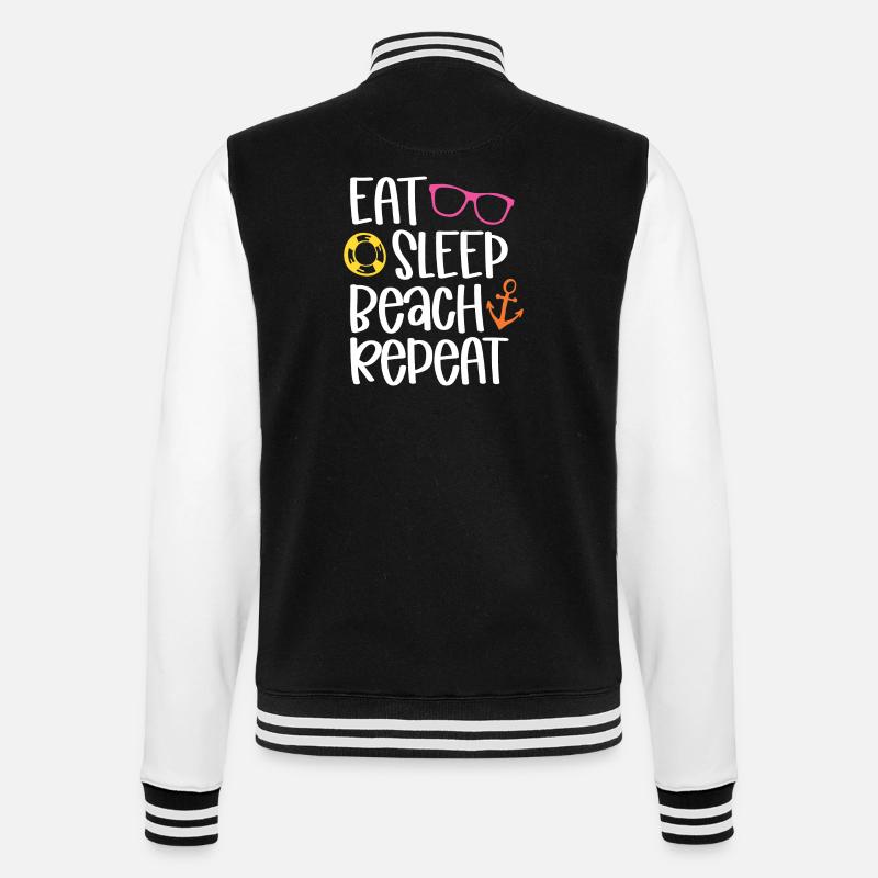 Eat Sleep Beach Repeat - College Sweat Jacket - black/white