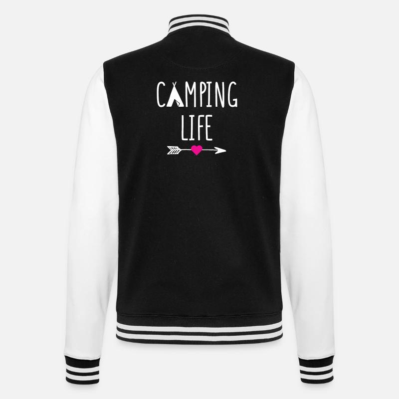 Campingleben - College-Sweatjacke - Schwarz/Weiß