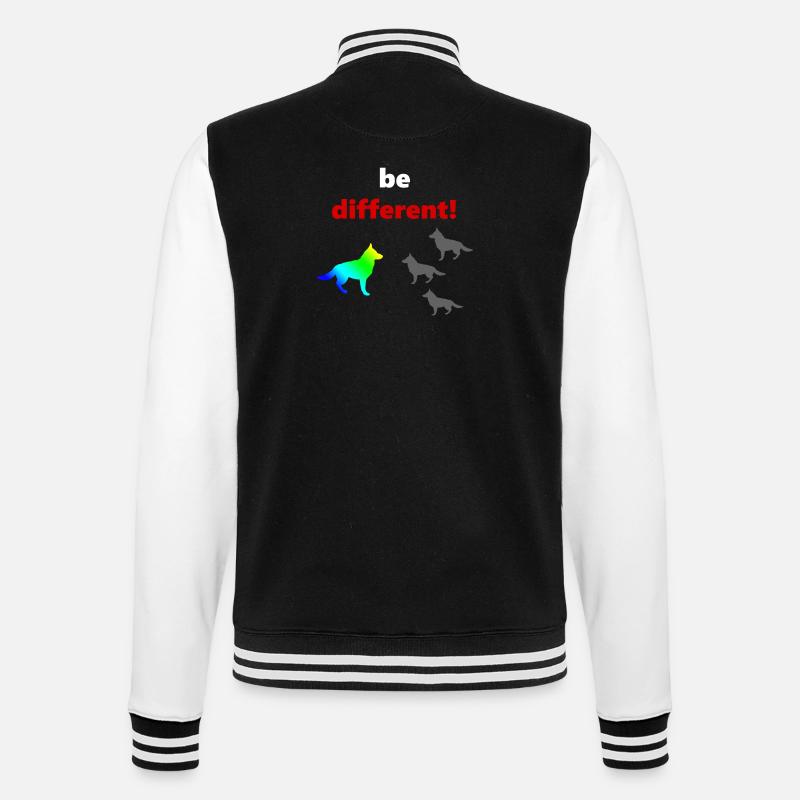 tolle Hundesprüche, Be Different - College-Sweatjacke - Schwarz/Weiß