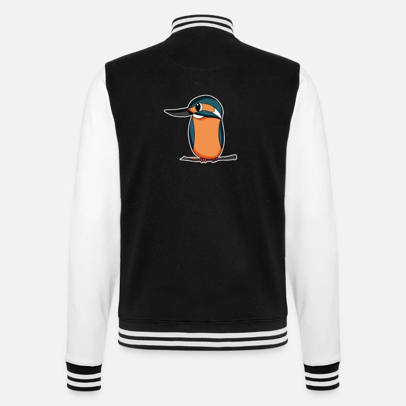 Eisvogel Blauer Vogel - College-Sweatjacke - Schwarz/Weiß