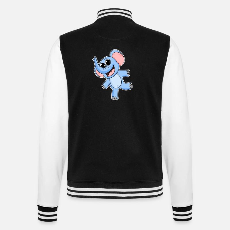 Elephant - College Sweat Jacket - black/white