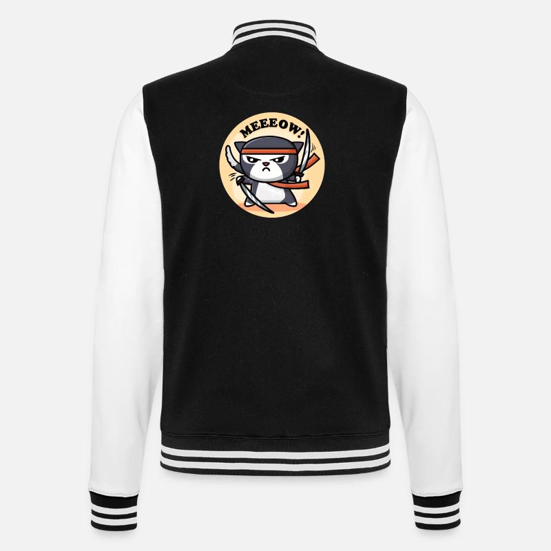 Mignon Chat Ninja - Veste Teddy - noir/blanc