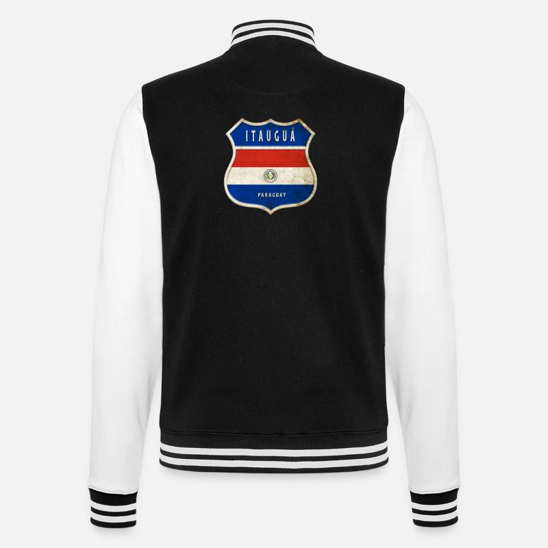 Design du drapeau d'Itauguá, Paraguay - Veste Teddy - noir/blanc