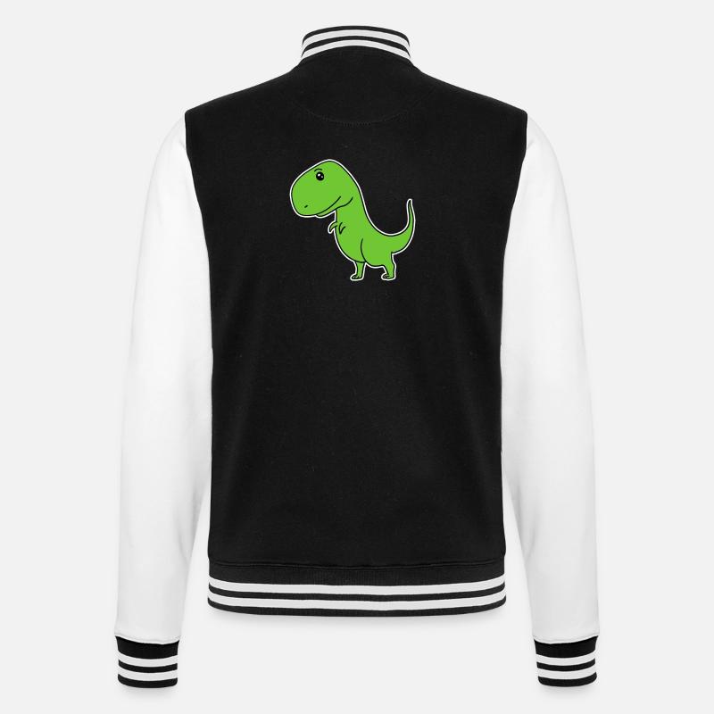 Dinosaure Vert - Veste Teddy - noir/blanc