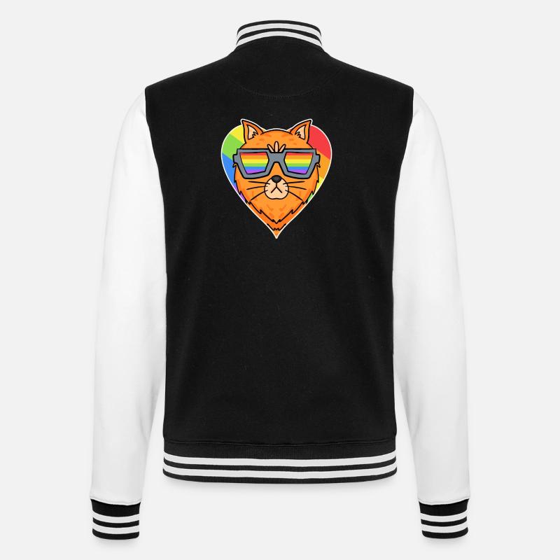Arc-en-ciel - Chat - Veste Teddy - noir/blanc