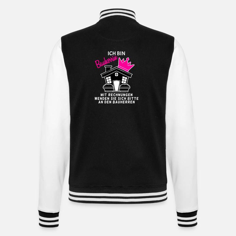Bauherrin Geschenk - College-Sweatjacke - Schwarz/Weiß
