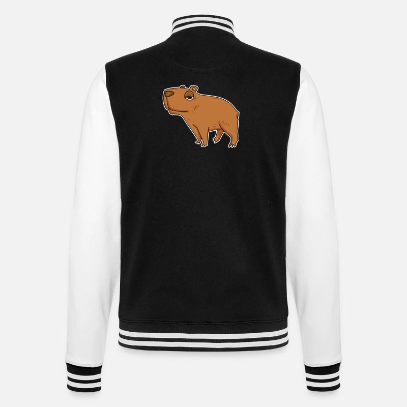 Capybara Capybara Gift - College Sweat Jacket - black/white