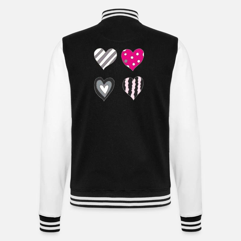 Variation cardiaque - Veste Teddy - noir/blanc