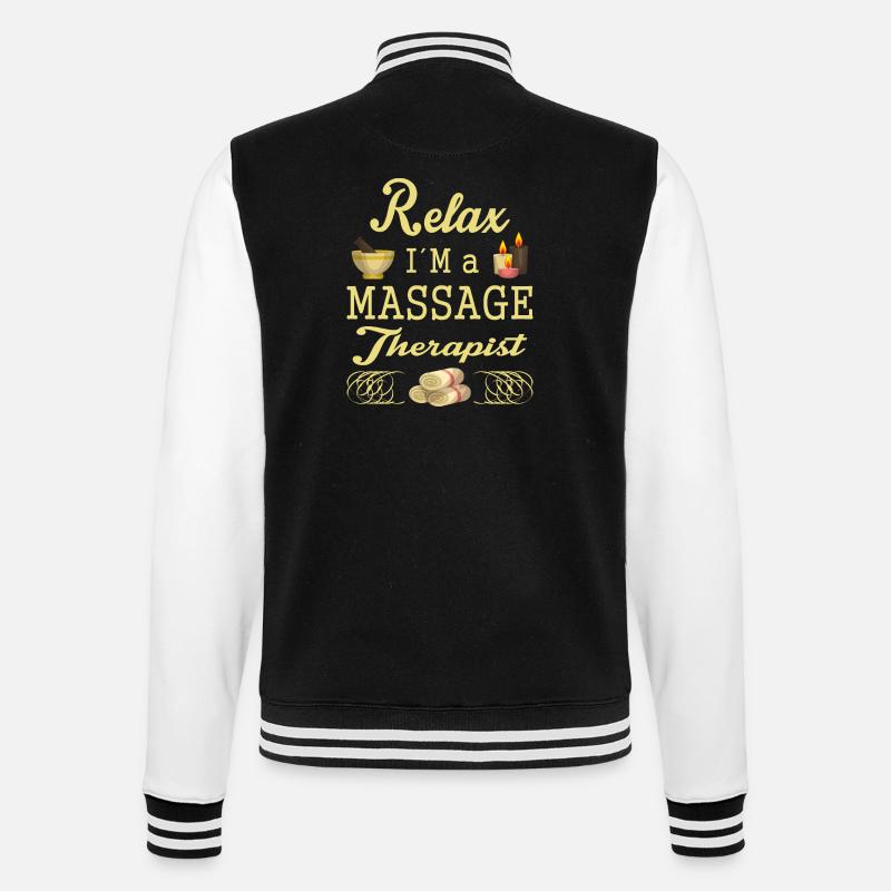 Massagetherapie - College-Sweatjacke - Schwarz/Weiß