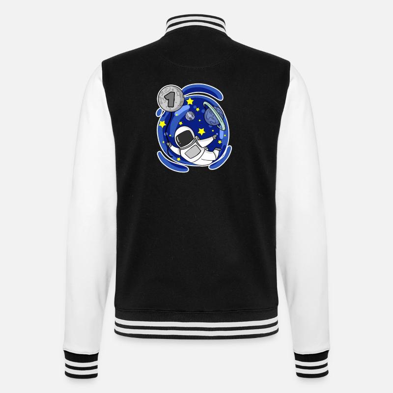 1 Jahr alt oder Einschulung - College-Sweatjacke - Schwarz/Weiß