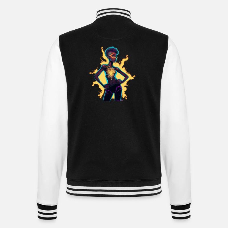 Figurine de conscience d’énergie lumineuse - Veste Teddy - noir/blanc