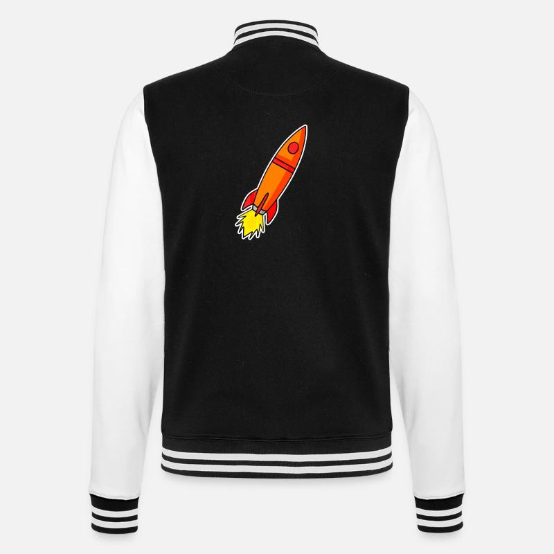 Fusée Orange - Veste Teddy - noir/blanc