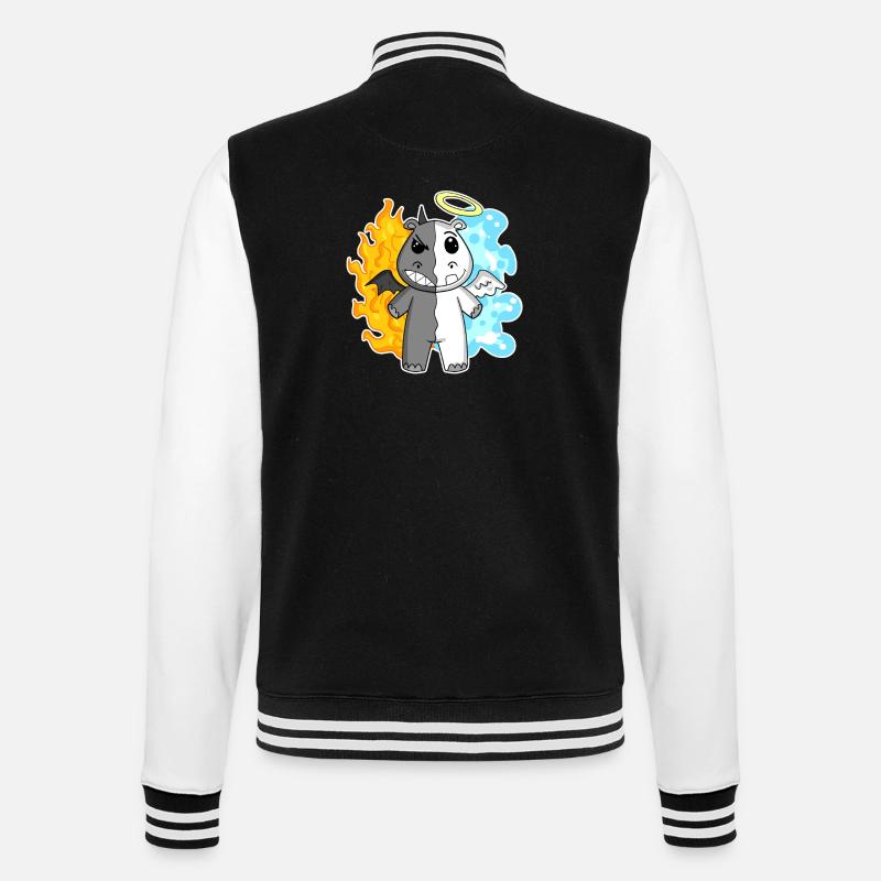 Hippo - Ange et Diable - Veste Teddy - noir/blanc