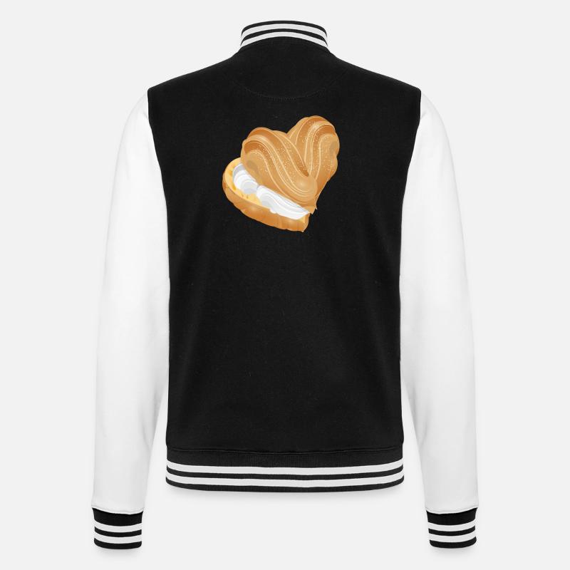 Mit Sahne gefülltes Windbeutel Herz - College-Sweatjacke - Schwarz/Weiß