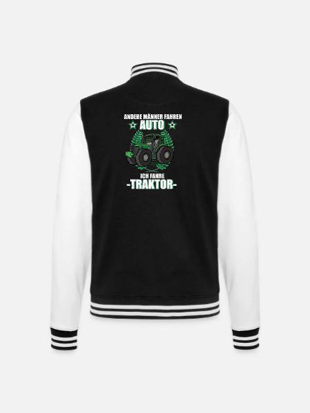 Traktor Trecker Landwirt Bauer Landwirtschaft  - College-Sweatjacke - Schwarz/Weiß