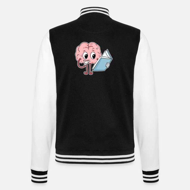 Reading Brain Funny Book Books - College Sweat Jacket - black/white