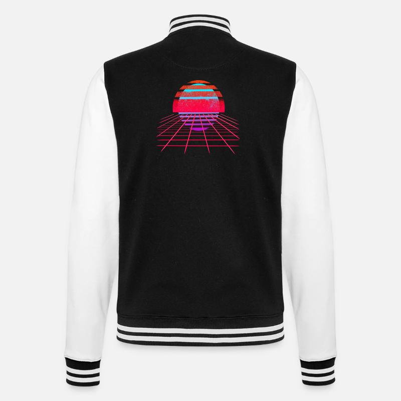 Rétro Wave Sunset Vaporwave - Veste Teddy - noir/blanc