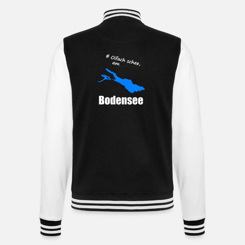 # Oifach schee, am Bodensee - College-Sweatjacke - Schwarz/Weiß