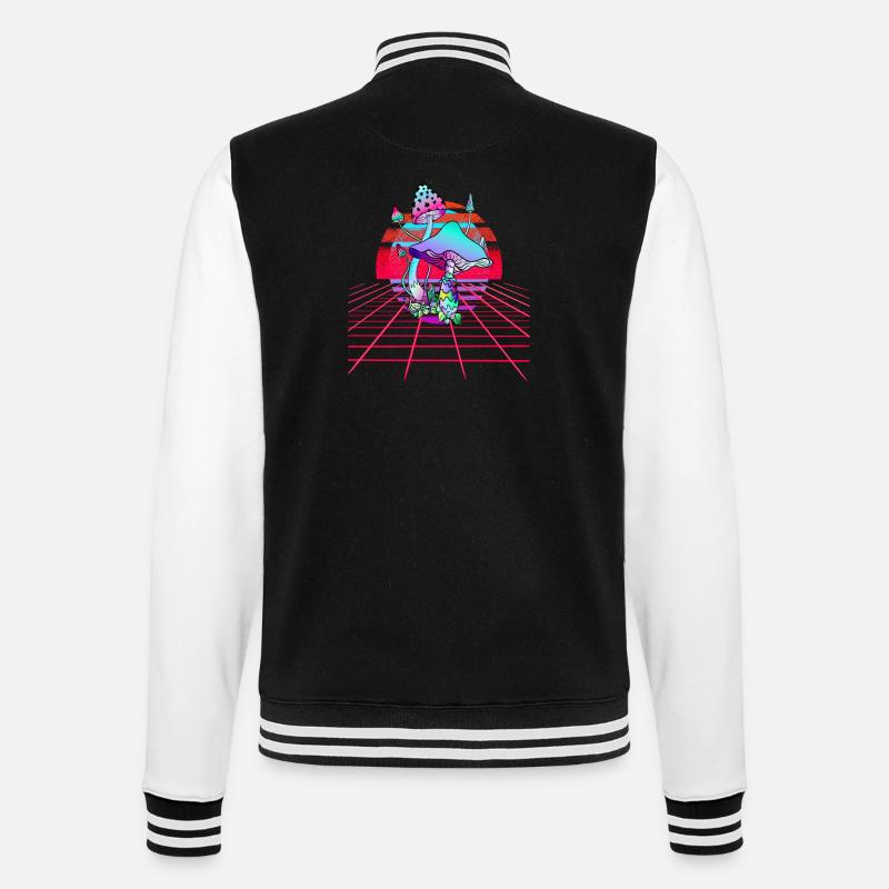Champignons Psychédéliques - Retro Wave Sunset - Veste Teddy - noir/blanc