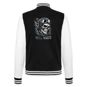 Skull Rider with Goggles - College Sweat Jacket - black/white - Back - Marisol (170cm)