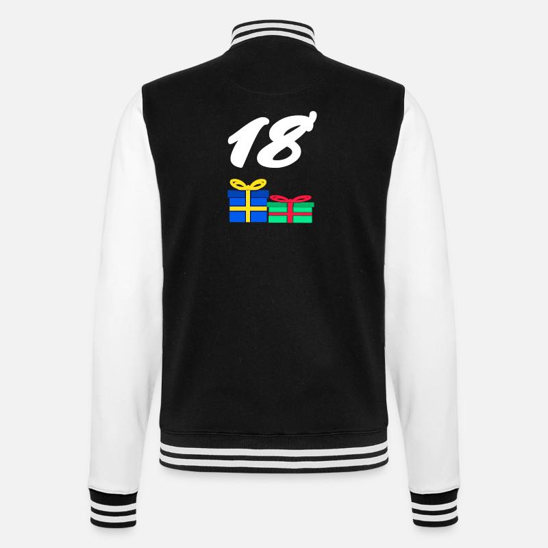 geschenkbox, 18 geschenke bunt - College-Sweatjacke - Schwarz/Weiß
