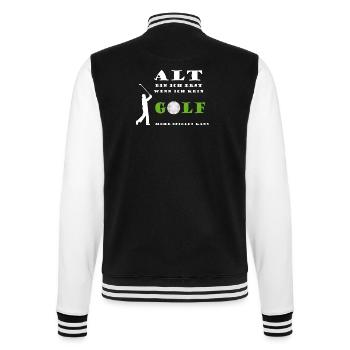 Golfspieler Golf Sport Alter altern junggeblieben - College-Sweatjacke - Schwarz/Weiß - Hinten - Marisol (170cm)