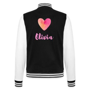 Olivia Rosa Herz Feminines Namensshirt Tee - College-Sweatjacke - Schwarz/Weiß - Hinten - Marisol (170cm)