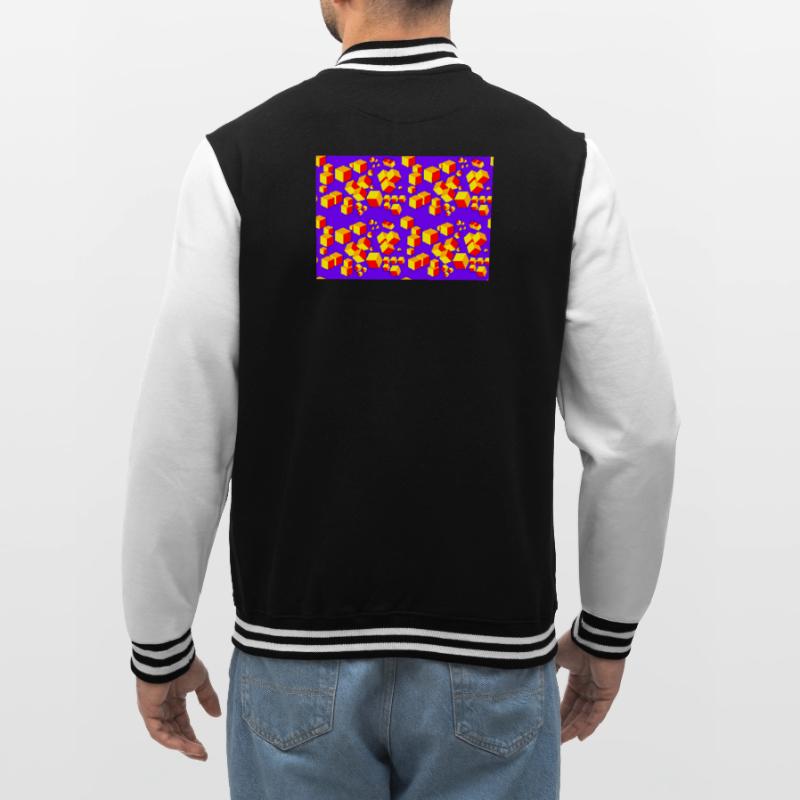 Deco pattern cube colored College Sweat Jacket