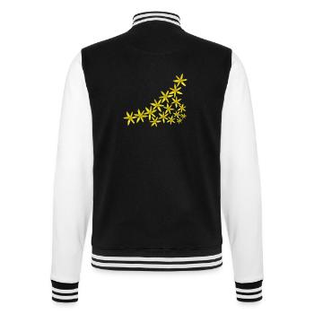 Coin des Fleurs sauvages Jaunes – Fleurs printanières vibrantes - Veste Teddy - noir/blanc - Dos - Marisol (170cm)