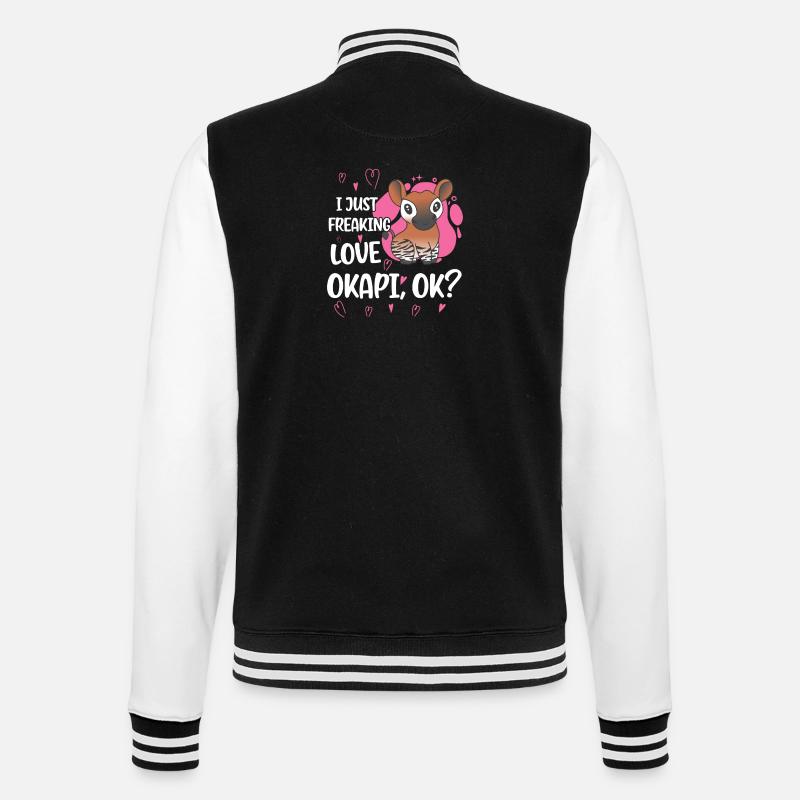 I love okapi - College Sweat Jacket - black/white