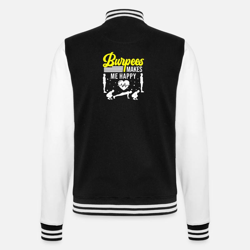 Les burpees me rendent heureuse - Veste Teddy - noir/blanc