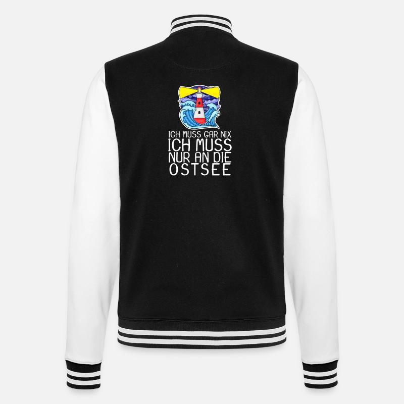 Ostsee Spruch - College-Sweatjacke - Schwarz/Weiß