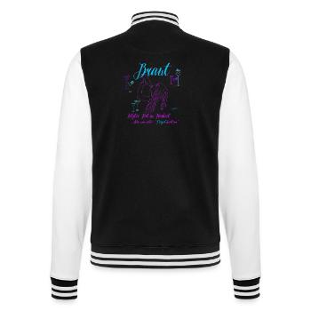 Braut JGA Line Art lustiger Spruch - College-Sweatjacke - Schwarz/Weiß - Hinten - Marisol (170cm)