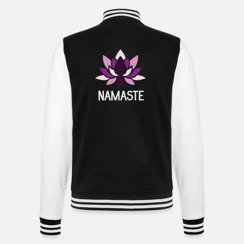 Namaste - Yoga Geschenkidee - College-Sweatjacke - Schwarz/Weiß