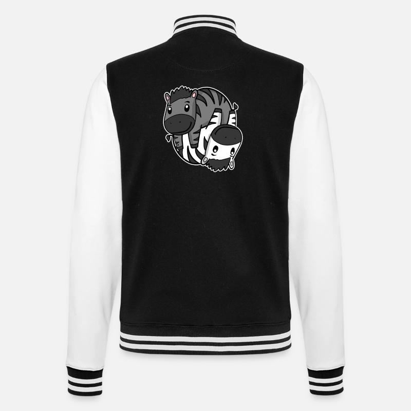 Zebra Yin Yang Symbol - College-Sweatjacke - Schwarz/Weiß