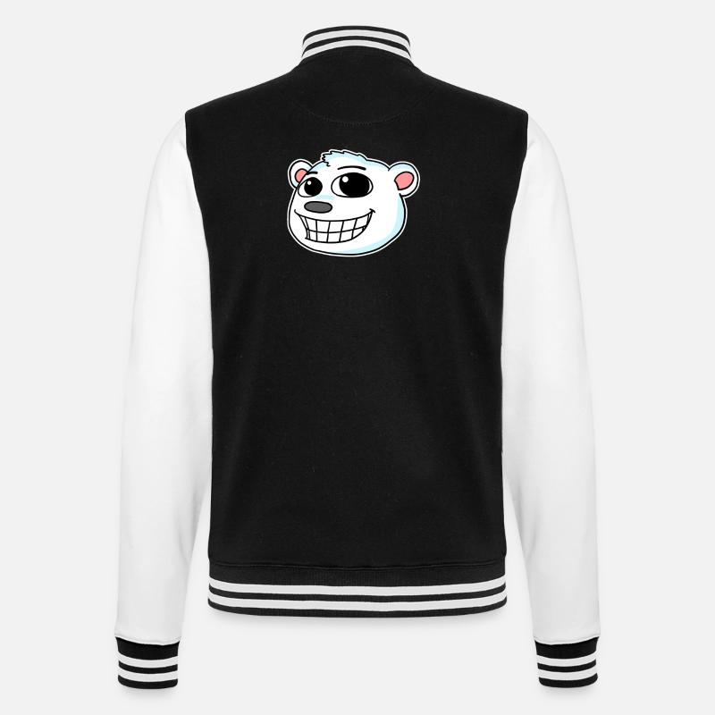 Eisbär Kopf - College-Sweatjacke - Schwarz/Weiß