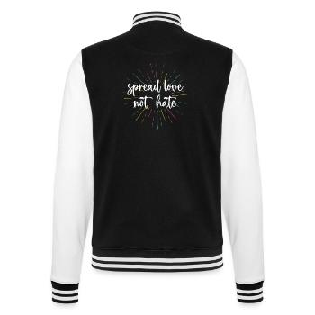 Pride Month - Spread Love Not Hate - College Sweat Jacket - black/white - Back - Marisol (170cm)