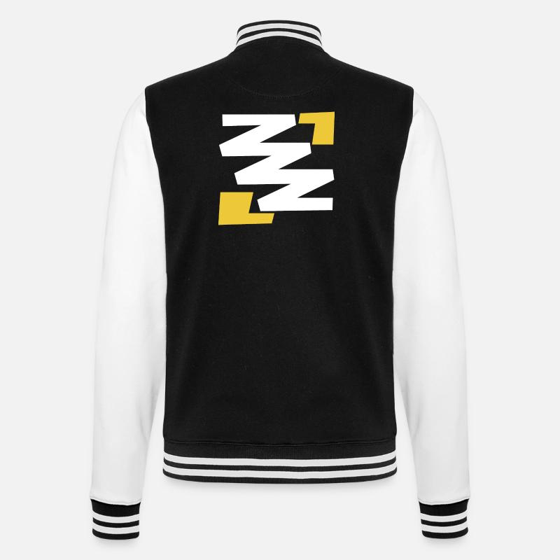 Einfaches digitales Kunstemblem mit Z - College-Sweatjacke - Schwarz/Weiß