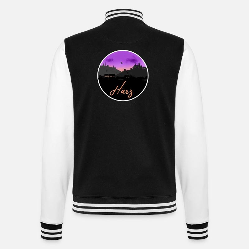Harz Fine Skyline - College-Sweatjacke - Schwarz/Weiß