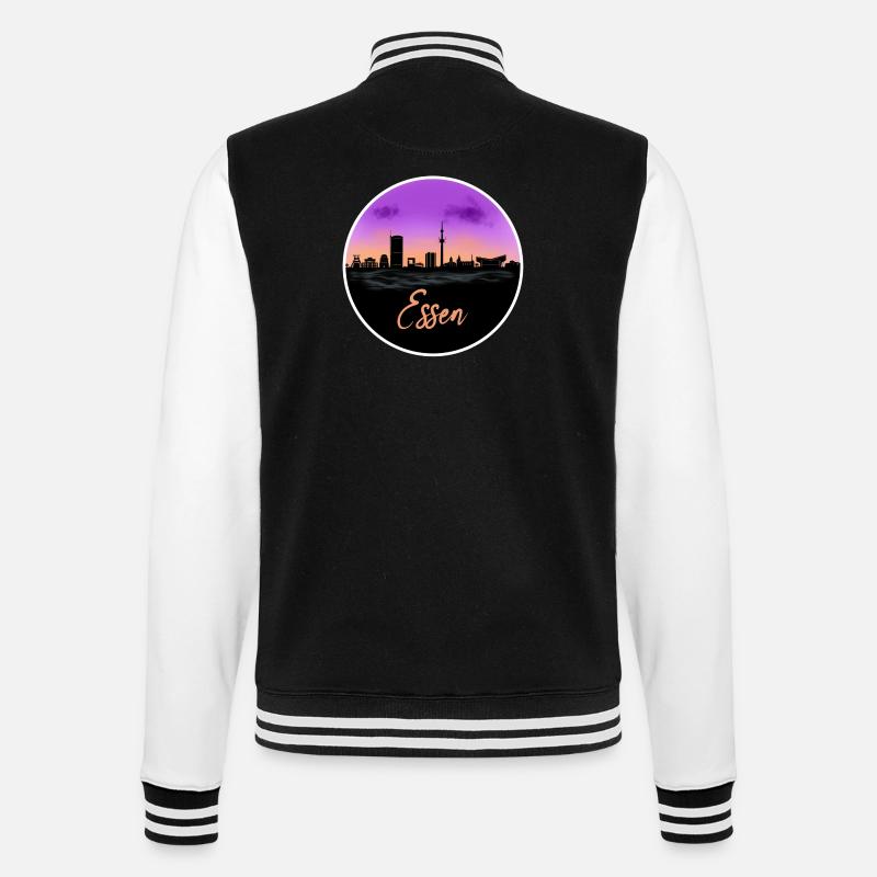 Essen Fine Skyline - Veste Teddy - noir/blanc