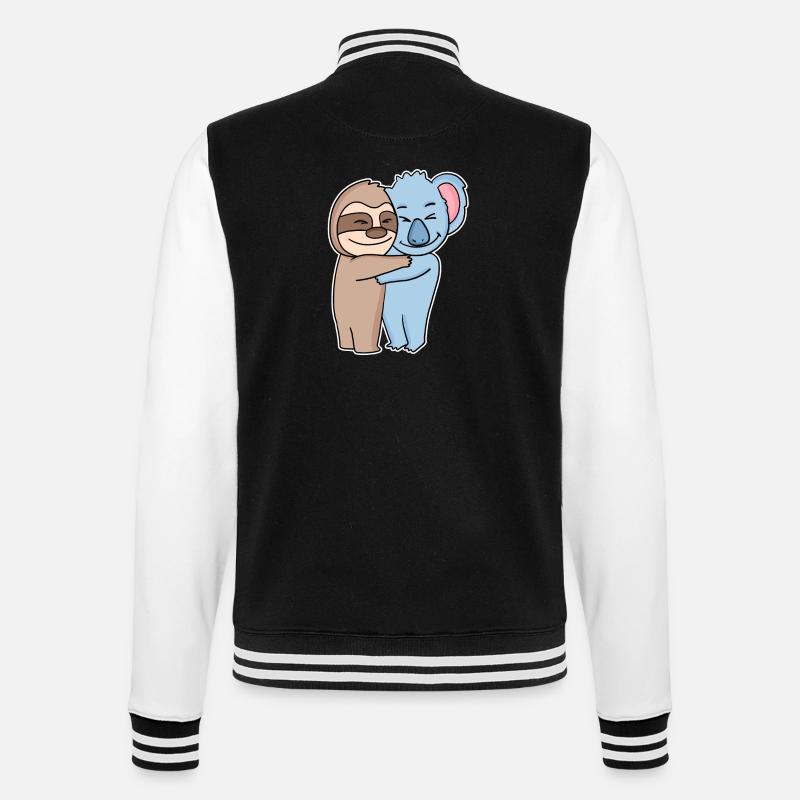 Sloth and koala hugging - hug - College Sweat Jacket - black/white
